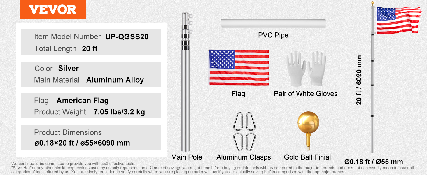 telescoping flag pole kit