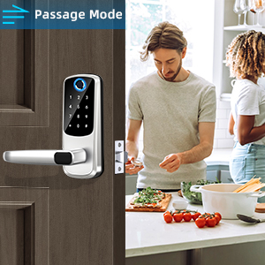 smart door lock with handle