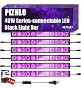 PIZHLO 6 Pack 45W Series-connectable LED Black Light Bar, Scalable Blacklight with 6.6ft Cord+Swi...