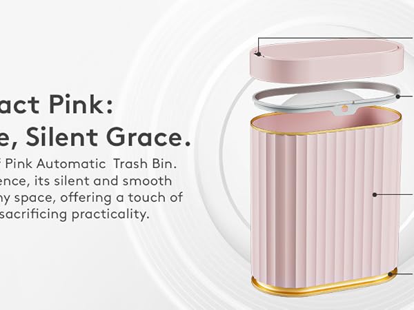 pink bathroom trash can