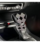 AOCISKA Universal Bling Car Gear Shift Cover,Leather Auto Gear Shift Knob Cover with Glitter Blin...