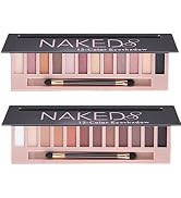 Sulily 2Pcs 12 Colors Makeup Nude Colors Eyeshadow Palette Kit Naked Matte Shimmer Smokey Glitter...