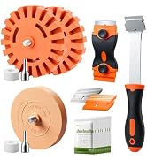 GRENTOOL Eraser Wheel Decal Remover Tool Kit, 3 Upgraded Rubber Wheels with Razor Blade Scrapers ...