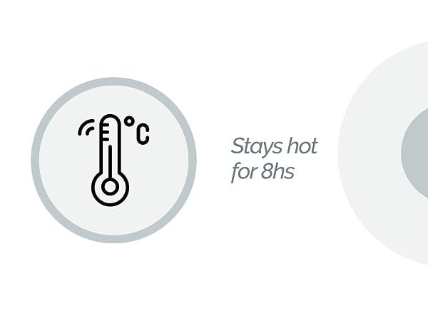 stays hot for up to 8hrs