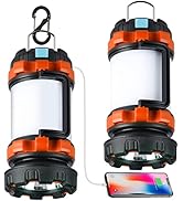 2 Pack Camping Lantern, Outdoor Led Camping Lantern, Rechargeable Flashlights with 1000LM, 6 Mode...