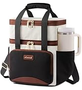 LOVEVOOK Insulated Lunch Bag For Women Men,Expandable Double Deck Lunch Box With Large Cup Holder...