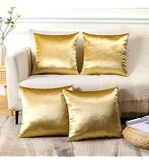 OTOSTAR Set of 4 Decorative Throw Pillow Covers Soft Velvet Solid Square Pillow Cases Luxury Cush...
