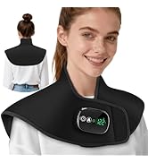 Corldless Heating Pad for Neck and Shoulder, Rechargeable Weighted Electric Neck Heating Pad, Lar...