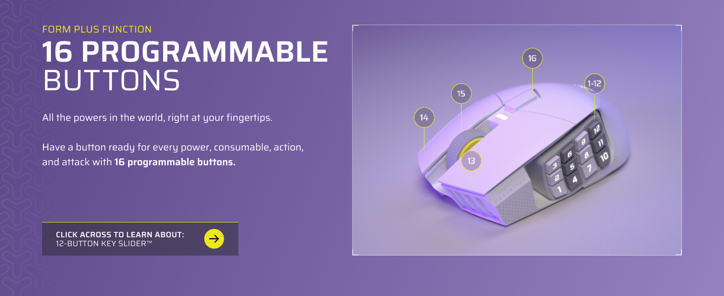 16 programmable buttons, mmo mouse, moba mouse