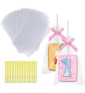 100 Pcs 4x6 Inch Clear Rice Krispie Treat Bags - Rice Kit Cakesicle Bags for Marshmallow, Macaron...
