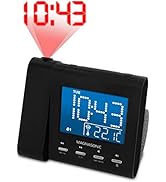 Magnasonic Projection Alarm Clock with AM/FM Radio, Battery Backup, Auto Time Set, Dual Alarm, Na...