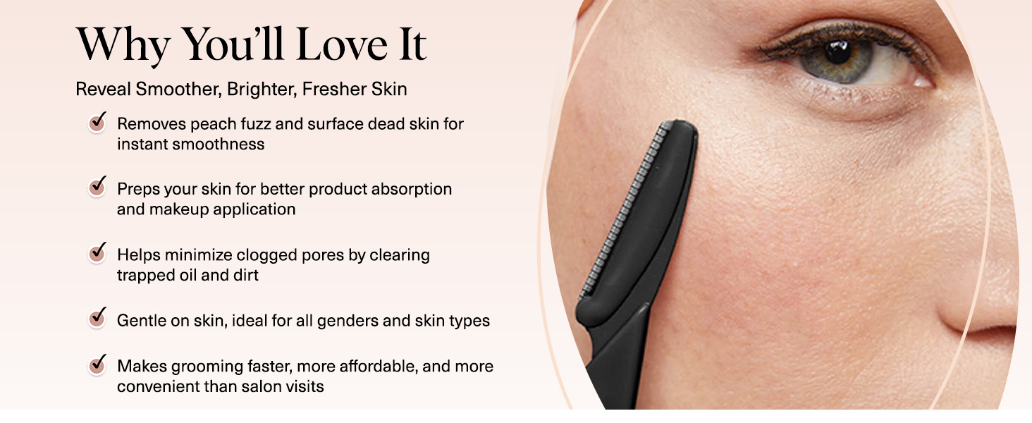 Kitsch Dermaplane Razor Face Razors, Shaver, Recycled Plastic Dermaplaning and Skin Care Tool Black