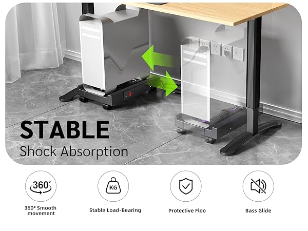 ADJUSTABLE COMPUTER TOWERSTAND WITH FAN