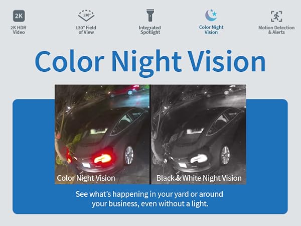 Color Night Vision - See what is happening in your yard or around your business