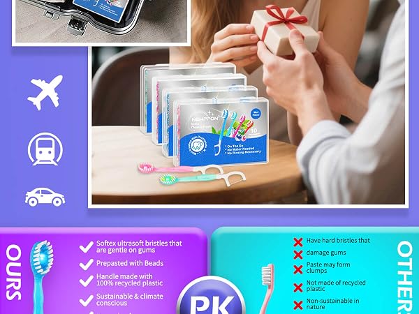 Newppon 40 Pack Mini Disposable Toothbrush