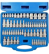 SUNHZMCKP 60-Piece Master Torx Bit Socket and External Torx Socket Set, S2 Alloy steel,E4-E24, T6...