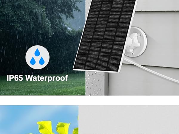 Solar panel for battery security camera.