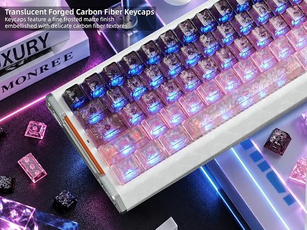 Clear Keycaps, Translucent Keycaps Set Keyboard Caps Cherry Profile,Custom Shine through Keycaps
