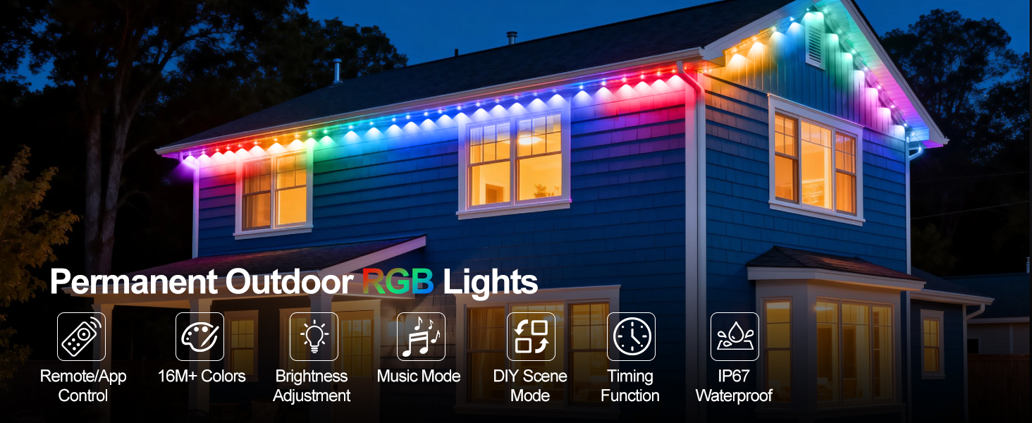 Permanent Outdoor RGB Lights