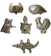 SPN-FOR1 Set of 6 Metal Knobs Decorative Animal Shape Knobs for Room Kitchen Cabinet Hardware...