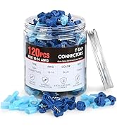 Nilight 120PCS/60 Pairs Quick Splice Disconnect Wire Terminals T-Tap Spade Wire Connectors Bule 1...