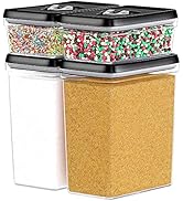 DWËLLZA KITCHEN Large Airtight Food Storage Containers - Clear Plastic Bulk Food Pantry &amp; Kitchen...