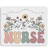 TopXmai Floral Nurse Mouse Pad for Desk, Nurse Appreciation Gifts Mouse Pads Mousepad for Compute...