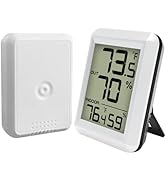 Indoor Outdoor Thermometer Hygrometer Wireless, Urageuxy Digital Temperature Humidity Monitor wit...