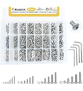 Kadrick 1230 Pcs M2 M3 M4 M5 Metric Screw Aassortment,4mm-20mm 304 Stainless Steel Hex Socket But...