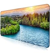 Large Extended Gaming Mouse Pad with Stitched Edges, Non-Slip Waterproof Rubber Base Mouse Pad fo...