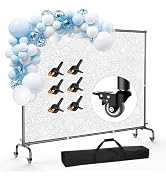GLOSHOOTING 10x7.5ft Backdrop Stand with Wheels, Heavy Duty Back Drop Adjustable Photo Backgound ...