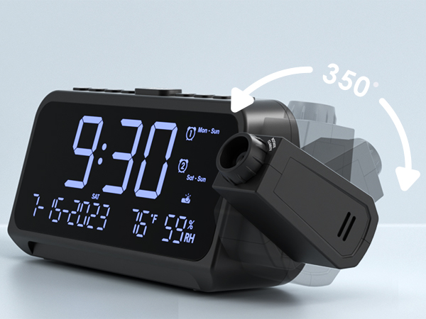 alarm clock projection on ceiling