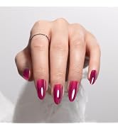 Melodysusie Almond Cat Eye Press On Nails (Deep Pink),Medium Nails Press ons, Salon-like Natural ...