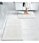 Yimobra Chenille Bath Rug Sets 2 Pieces, Luxury Thick Absorbent Plush Rugs, Extra Soft Shaggy Flo...
