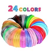 3D Pen 3D Printer Filament, 24 Colors 1.75mm PLA Filament Pack, High-Precision Diameter Filament