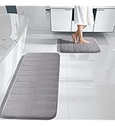 Yimobra Large Memory Foam Bathroom Mat 2 Pieces Set, Non Slip - Super Water Absorption Soft Bath ...