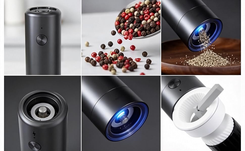 Electric Salt and Pepper Grinder Set