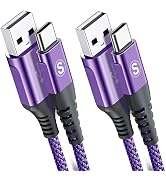 sweguard USB Type C Cable 3.1A Fast Charging [2Pack,6.6ft+6.6ft], USB-A to USB-C Charger Nylon Br...