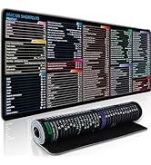 Office Computer OS Word/Excel Shortcuts Sheet Mousepad, Extended Large Gaming Excel Shortcut Mous...