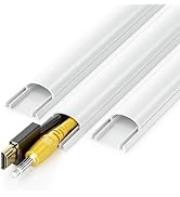 42.5in Cord Cover, Cord Hider for 1-2 Cords, Half Round Cord Covers for Wires on Wall, Adhesive W...