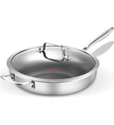 DELARLO Whole body Tri-Ply Stainless Steel 12 Inch Frying Pan With Lid