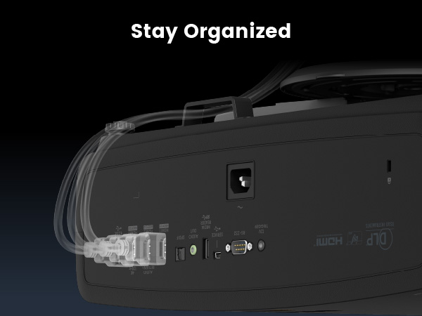 BenQ W2720i projector, built-in cable management for a clean organized &wire-free home theater setup