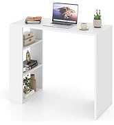 Giantex White Computer Desk, 36" Compact Workstation PC Laptop Table with Storage Open Shelves &amp; ...