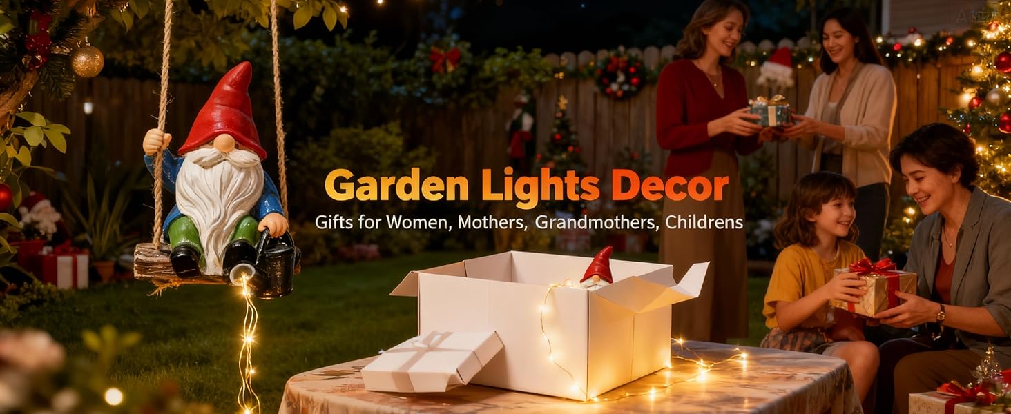 garden lights gnome decor gift idea