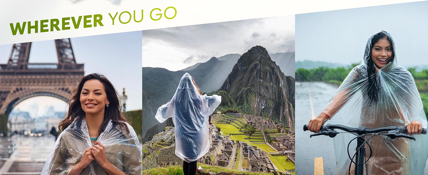 Text reads 'WHEREVER YOU GO'. Travel-themed collage showing various outdoor adventure scenes across multiple locations.