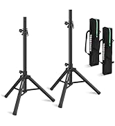 Vondynote Pair of Tripod Speaker Stands Adjustable Height 33.5"- 53.5" Slim Mini Speaker Stand PA...