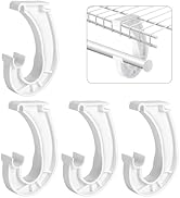 moonoom 4Pcs Hanging Closet Rod Support,3/4 Closet Shelf Rod Holder,Sturdy J-Shaped Closet Bracke...