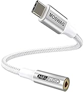 MOSWAG USB C to 3.5mm Audio Adapter, USB C Headphone Adapter for Samsung Galaxy S23 S22 S21 S20 U...