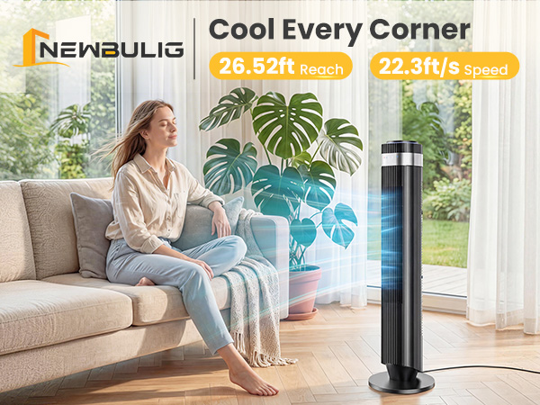 Oscillating Standing Bladeless Fan with Remote