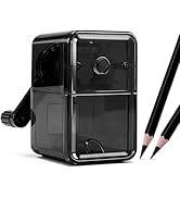 Manual Pencil Sharpener, Auto-in Hand Crank Pencil, for 6.9-8 mm Pencils and Colored Pencils with...